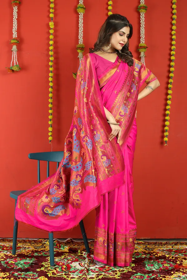 PINK_PURE_SILK_PATHANI_SAREE